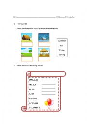 English Worksheet: Month, seasons and weather