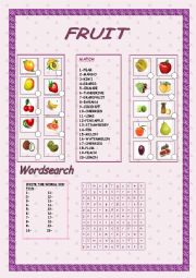 English Worksheet: Fresh Fruits