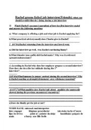 English Worksheet: Rachel Greenes Job interview