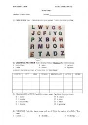 English Worksheet: Alphabet