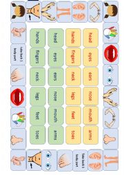 English Worksheet: body parts board game