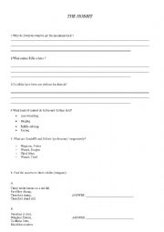 English Worksheet: THE HOBBIT - AN UNEXPECTED JOURNEY - TEST