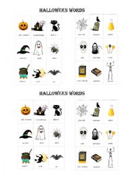 English Worksheet: Halloween Words 