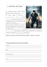 English Worksheet: Movie worksheet - Security 