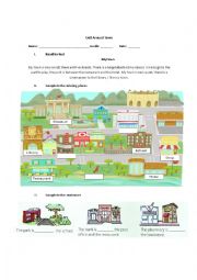 English Worksheet: My town