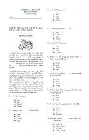 English Worksheet: countable and uncontable