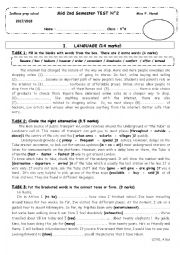English Worksheet: Mid 2nd semester test 2 (9th grade)