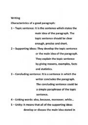 characteristics of a good paragraph