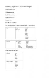 English Worksheet: Write about your pet