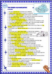 English Worksheet: Past simple or present perfect with KEY
