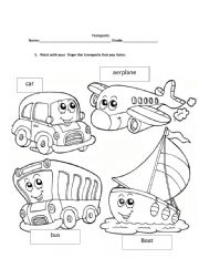 English Worksheet: transports 