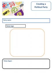 English Worksheet: Creating a political party