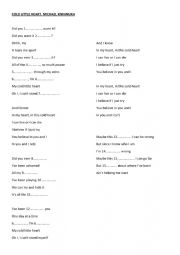 English Worksheet: SONG: COLD LITTLE HEART