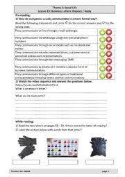 English Worksheet: Lesson E3: Business Letters: Enquiry / Reply