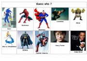 English Worksheet: Game: Guess who - superheroes