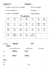 English Worksheet: The alphabet and exercise