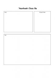 English Worksheet: How to write a yearbook entry