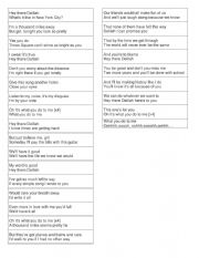 English Worksheet: Hey there Delilah