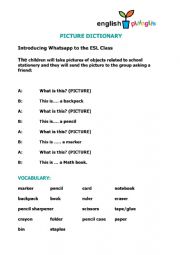 English Worksheet: picture dictionary