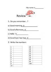 English Worksheet: Review 