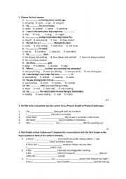 English Worksheet: Tense review