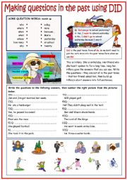 English Worksheet: Making questions using did