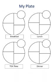 English Worksheet: My plate 