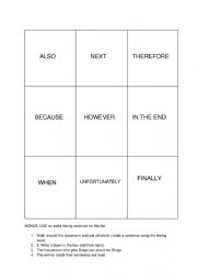 Linking words Bingo