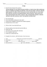 English Worksheet: Past simple and Past Continuous Test