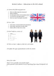 English Worksheet: British Culture - UK Schools