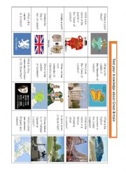 English Worksheet: Test your knowledge on British culture