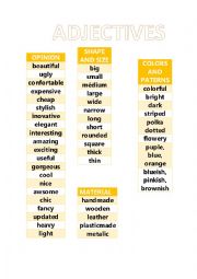 ADJECTIVES - ESL worksheet by Iris Monroy