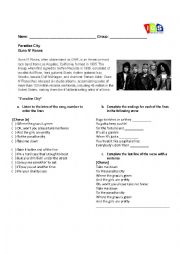 English Worksheet: Paradise City song