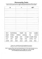 English Worksheet: adjective