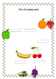 Fruit and Veg fill in the blanks