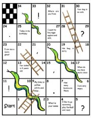 Snakes and ladders worksheets