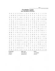 English Worksheet: Vocabulary games