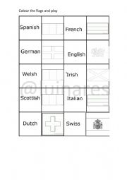 English Worksheet: Flags dominoes