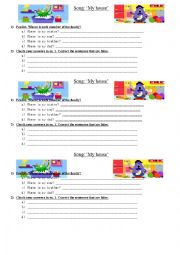 English Worksheet: Song - My house - Activities