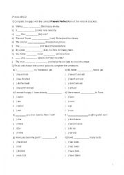 Present perfect worksheets