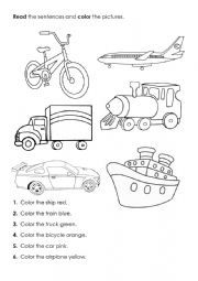 English Worksheet: Means of transport