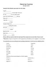 English Worksheet: George Carlin: Educational Comedy Exercise