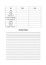 English Worksheet: Me-Then-Now