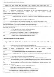 English Worksheet: Definition nature vocabulary