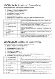 English Worksheet: Sports and games verbs