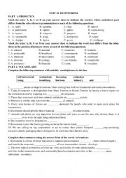 English Worksheet: Unit 10: Ecotourism