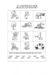 English Worksheet: ACTIONS