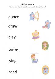 English Worksheet: Action words 2