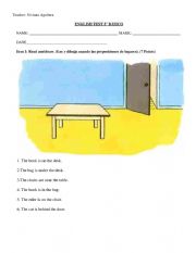 English Worksheet: Preposition of Place 