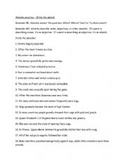 English Worksheet: Adverbs